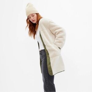 Gap Mixed Media Sherpa Jacket - Size M Tall